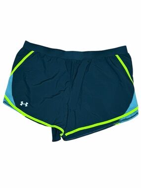 Under Armour HeatGear Running Shorts Women’s XL Teal Lined Athletic Active